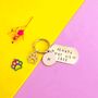 Hand Stamped Always By My Side Pet Dog Memory Jewellery Charm Keyring, thumbnail 2 of 4