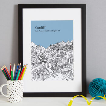Personalised Cardiff Graduation Gift Print, 4 of 9