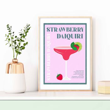 Strawberry Daiquiri Cocktail Poster, 3 of 4