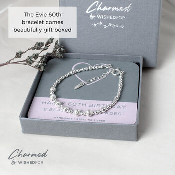 60th Birthday Bracelet, Evie, Sterling Silver, 4 of 6
