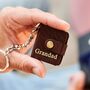 Personalised Leather Eight Photo Mini Book Keyring For Grandad With Hot Stamped Initials, Name Or Date, thumbnail 1 of 12
