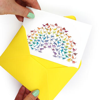 Rainbow Dinosaur Greeting Card, 2 of 6