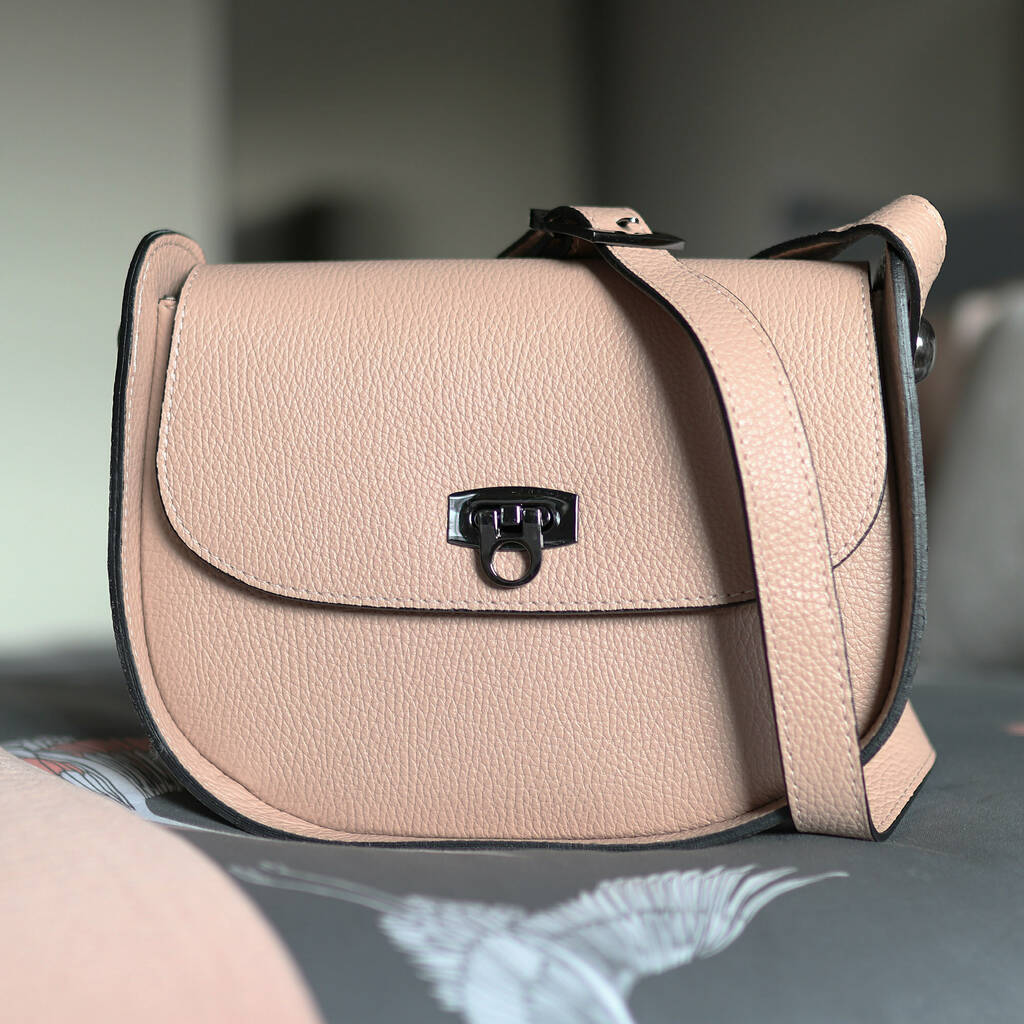 Leather Cross Body Handbag Nude By The Leather Store