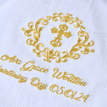 White Christening Personalised Towel, 3 of 7