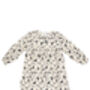 Girls Crazy Cat Cotton Long Sleeved Nightie Cream Aqua, thumbnail 1 of 5