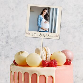 Personalised Photo Wooden Cake Topper With Message, 4 of 4