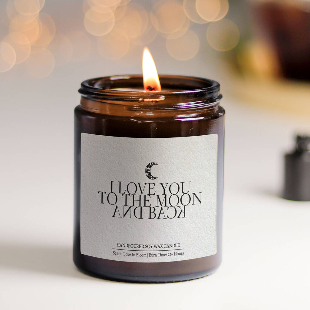 Love You To The Moon And Back Valentines Candle Gift, 1 of 12