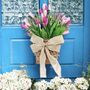 Tulip And Grapevine Basket Door Spring Wreath, thumbnail 9 of 11