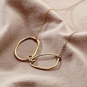 Fine Organic Personalised Interlinking Hoops Necklace, 3 of 9