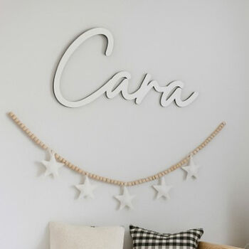 Custom 70cm Wooden Children's Wall Name Sign Nursery Bedroom, 4 of 5