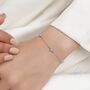 Starburst Charm Bracelet In Sterling Silver With Opal Or Moonstone, thumbnail 4 of 12