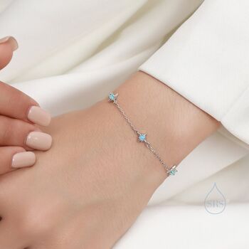 Starburst Charm Bracelet In Sterling Silver With Opal Or Moonstone, 4 of 12