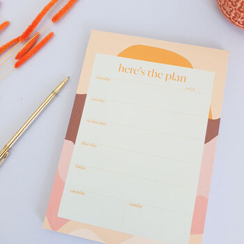 A5 Weekly Planner Notepad | Sunrise Here’s The Plan, 4 of 6