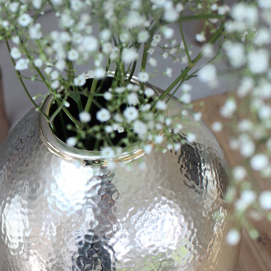 tall gold hammered vase by marquis & dawe