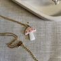 Baby Pink Ceramic Charm Mushroom Necklace, thumbnail 3 of 6