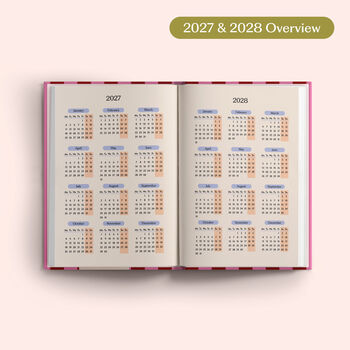 2027 Diary | A5 Hardcover Week To View | Pink And Red, 2 of 8