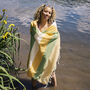 Yellow Green Balat Turkish Towel, thumbnail 2 of 4