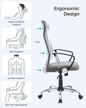 Ergonomic Swivel Desk Chair With Tilt And Height Adjust, 5 of 11