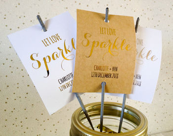 Set Of 12 'Sparkle' Personalised Sparkler Covers, 2 of 2