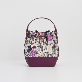 Floral Engravings Plum Bucket Bag, 4 of 6