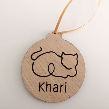 Personalised Cat Laser Cut Christmas Tree Decoration, 4 of 6
