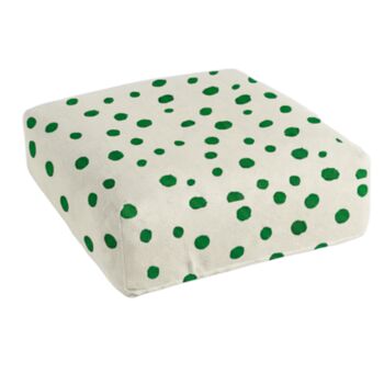 Hand Painted Linen Floor Cushion Cube In Polka Dot Print, 6 of 12