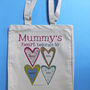 Personalised Mummy's Heart Canvas Bag, thumbnail 5 of 6