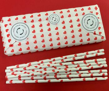 Red Heart Paper Drinking Straws 100% Recyclable, 6 of 6