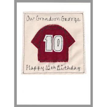 Personalised Football Shirt 16th Birthday Card, 6 of 8