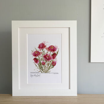 Watercolour Birth Month Flower Print, 4 of 6