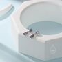 Amethyst Purple Double Cz Stud Earrings Sterling Silver, thumbnail 3 of 12