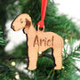 Bedlington Terrier Personalised Wooden Dog Decoration, thumbnail 2 of 8