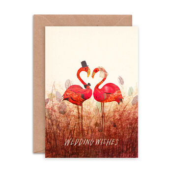 Wedding Wishes Flamingo Card, 2 of 2