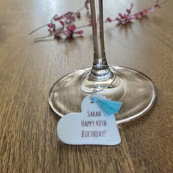 40th Birthday Personalised Glass Charm, 4 of 4