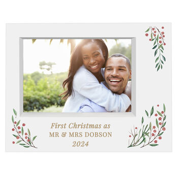 Personalised Christmas Foliage 5x7 Box Photo Frame, 6 of 6