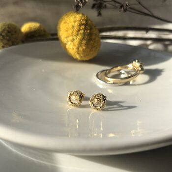 Small Textured Circle Studs, 8 of 11