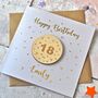 Personalised Birthday Badge Gold Foiled Card, thumbnail 4 of 4