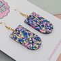 Classic Glitter Spring Drop Statement Resin Earrings, thumbnail 3 of 8