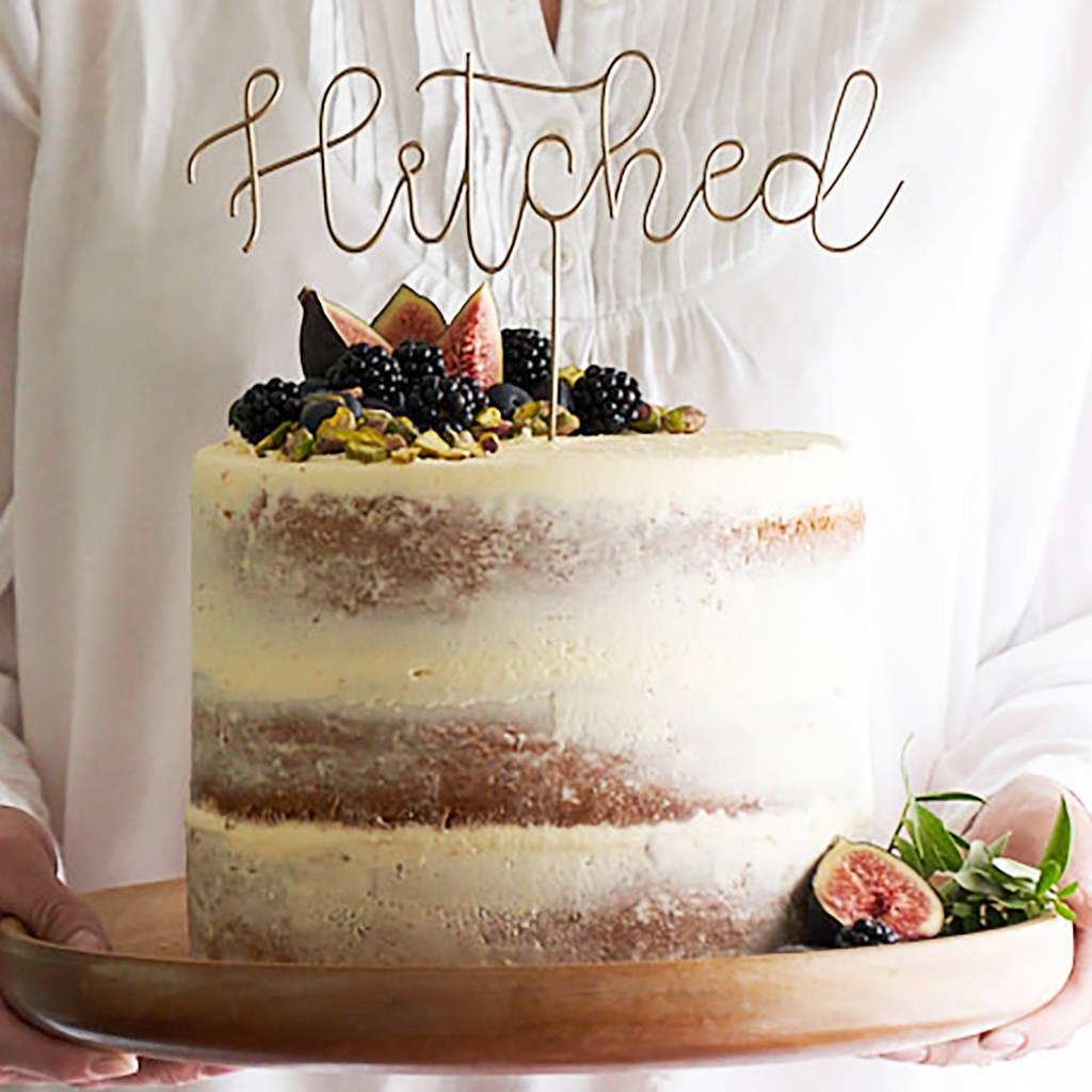 Hitched Wire Wedding Cake Topper By The Letter Loft