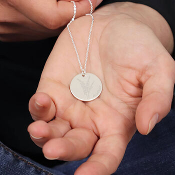 Personalised Sterling Silver Heather Disc Necklace, 3 of 10