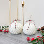 White Christmas Bauble Candle And Christmas Decoration, thumbnail 1 of 9