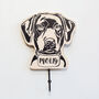 Personalised Wooden Labrador Retriever Dog Lead Hook, thumbnail 4 of 5