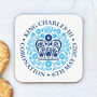 King's Coronation Coaster With Blue Emblem, thumbnail 1 of 3