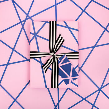 Luxury Pink And Blue Geometric Wrapping Paper, 4 of 7