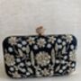 Black Handcrafted Raw Silk Clutch Bag, thumbnail 4 of 10