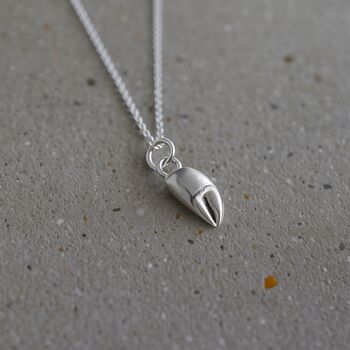 Sterling Silver Crab Claw Pendant Necklace, 3 of 4