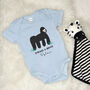 Strong And Brave Gorilla Personalised Jungle Babygrow, thumbnail 2 of 8