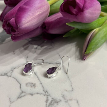 Natural Amethyst Drop Earrings, 3 of 4