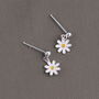 Sterling Silver Happiness Daisy Flower Earrings, thumbnail 3 of 4