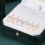 Cz Horizontal Bar Chained Stud Earrings Sterling Silver, thumbnail 6 of 11